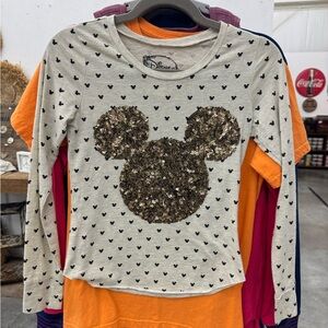 Disney Kids Cream and Black Mickey Mouse Shirt
